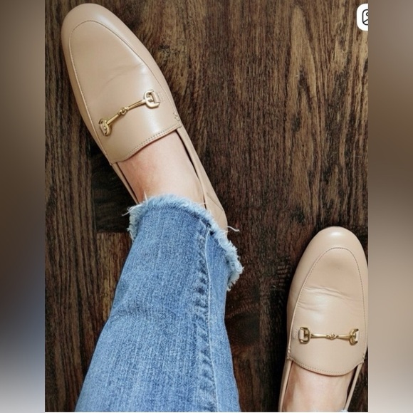 le chateau Shoes - Genuine leather nude horsebit loafer shoe size 9 VINTAGE 90s
